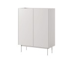 Hohe Kommode 2-türig 97 cm auf Metallfüßen, Kaschmir / Eiche Linea, PAFOS