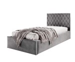 Gepolstertes Bett 120x200 cm für kleine Schlafzimmer, vom Fußteil geöffnet, AZURO S10
