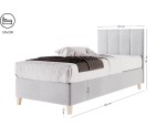 Einzelbett 120x200 cm, Hotelbett, Kopfteil mit vertikalen breiten Streifen, BRISTOL 4H