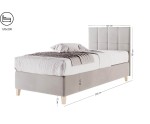 Hotelbett 120x200 cm, Bettgestell, Kopfteil mit Rechteck-Steppung, BRISTOL 3H