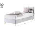 Hotelbett 120x200 cm, Einzebett für Pensionen, Kopfteil mit vertikaler Steppung, BRISTOL 2H Hotelbett 120x200 cm, Einzebett für Pensionen, Kopfteil mit vertikaler Steppung, BRISTOL 2H