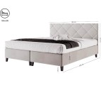Doppelbett 160x200 cm, Hotelbett, Kopfteil mit Rauten-Steppung, BRISTOL 5H