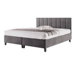 Doppelbett 160x200 cm, Hotelbett, Kopfteil mit vertikalen breiten Streifen, BRISTOL 4H