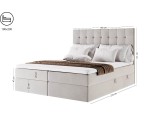 Stilvolles Doppelbett 180x200 cm, Ehebett mit Bettkasten, niedriges Kopfteil auf Wunsch, MAGNUS 2A