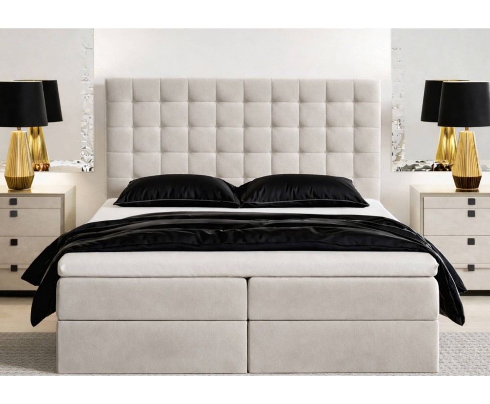 Boxspringbett 140x200 cm, Ehebett, Hotelbett, mit Bettkasten, MAGNUS 6A