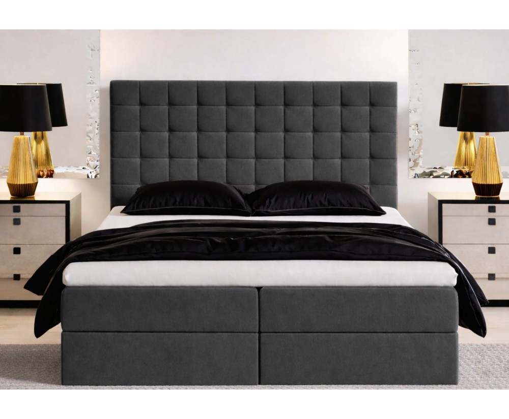 Boxspringbett 140x200 cm für Dachschräge mit Bettkasten und Hotelkomfort, Kontinentalbett MAGNUS 6A