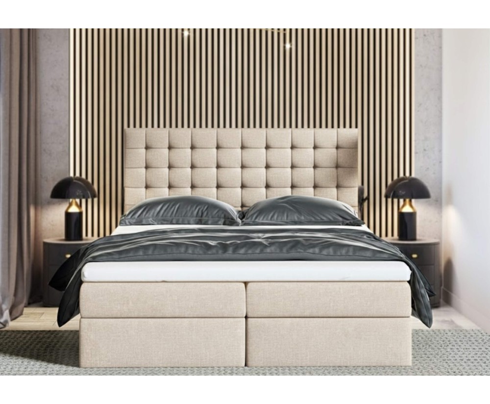 Boxspringbett 140x200 cm, Ehebett, Hotelbett, mit Bettkasten, MAGNUS 6A