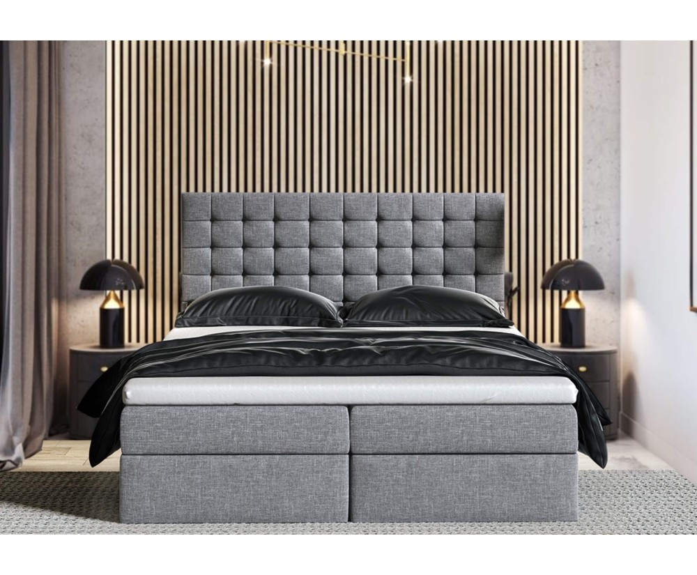 Boxspringbett 140x200 cm für Dachschräge mit Bettkasten und Hotelkomfort, Kontinentalbett MAGNUS 6A