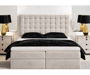 Boxspringbett 180x200 cm mit hohem Kopfteil, Ehebett mit Bettkasten, MAGNUS 6A