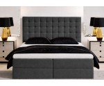 Großes Kontinentalbett 200x200 cm mit gestepptem Kopfteil, Ehebett mit Bettkasten für Dachschräge, Hotelbett MAGNUS 6A Großes Kontinentalbett 200x200 cm mit gestepptem Kopfteil, Ehebett mit Bettkasten für Dachschräge, Hotelbett MAGNUS 6A