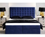 Großes Kontinentalbett 200x200 cm mit gestepptem Kopfteil, Ehebett mit Bettkasten für Dachschräge, Hotelbett MAGNUS 6A