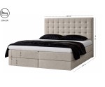 Großes Kontinentalbett 200x200 cm mit gestepptem Kopfteil, Ehebett mit Bettkasten für Dachschräge, Hotelbett MAGNUS 6A
