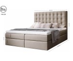 Boxspringbett 140x200 cm, Ehebett, Hotelbett, im Glamour-Stil, Kopfteil mit Kristallen, MAGNUS 11A