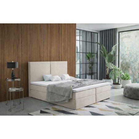 Stilvolles Boxspringbett 140x200 cm, Ehebett, Hotelbett mit Bettkasten, MAGNUS 13A