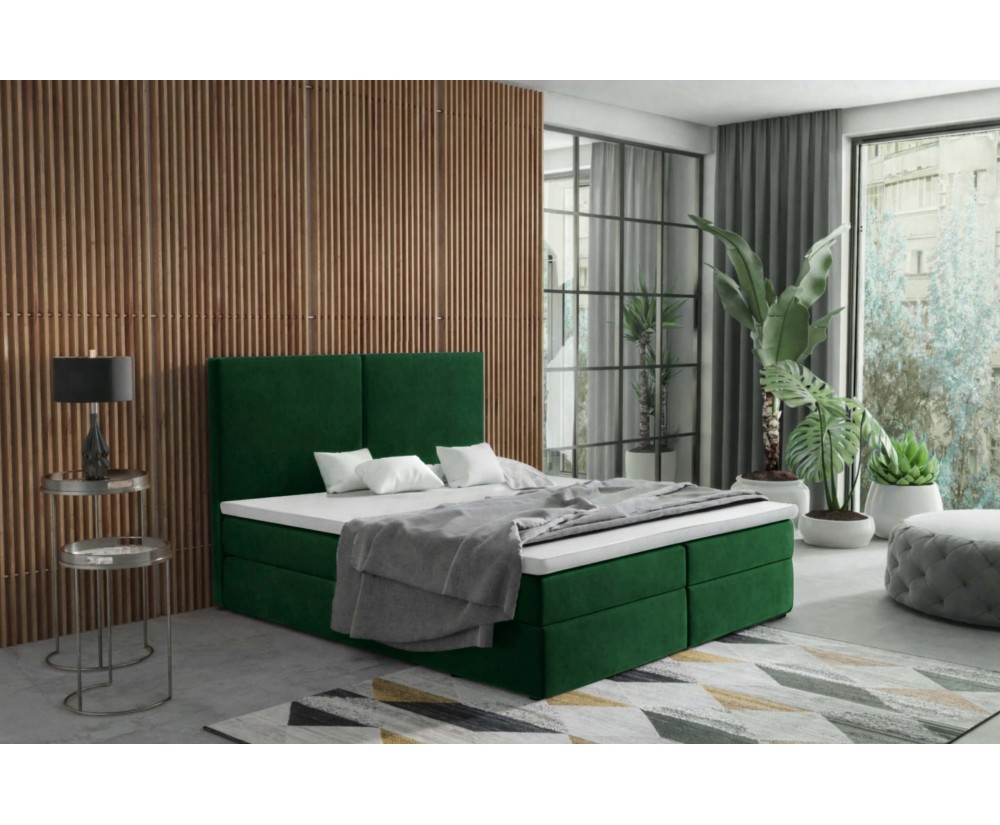 Stilvolles Boxspringbett 140x200 cm, Ehebett, Hotelbett mit Bettkasten, MAGNUS 13A