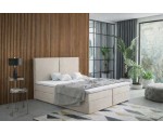 Modernes Boxspringbett 180x200 cm mit hohem Kopfteil, Ehebett, Hotelbett mit Bettkasten, MAGNUS 13A