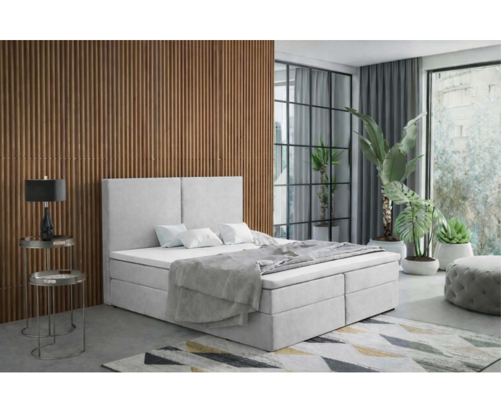Modernes Boxspringbett 180x200 cm mit hohem Kopfteil und Bettkasten, Doppelbett MAGNUS 13A