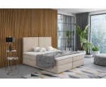 Modernes Boxspringbett 180x200 cm mit hohem Kopfteil und Bettkasten, Doppelbett MAGNUS 13A