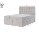 Boxspringbett 160x200 cm, Ehebett mit Bettkasten, Magic Velvet 2209 graues Beige verandbereit, MAGNUS 2B Boxspringbett 160x200 cm, Ehebett mit Bettkasten, Magic Velvet 2209 graues Beige verandbereit, MAGNUS 2B