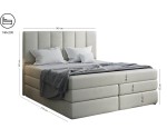 Boxspringbett 140x200 cm, Doppelbett für Dachschräge, Ehebett mit Bettkasten, MAGNUS 3B