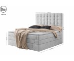 Kontinentalbett 160x200 cm, Ehebett mit Bettkasten, niedriges Kopfteil auf Wunsch für Dachschräge, MAGNUS 6B
