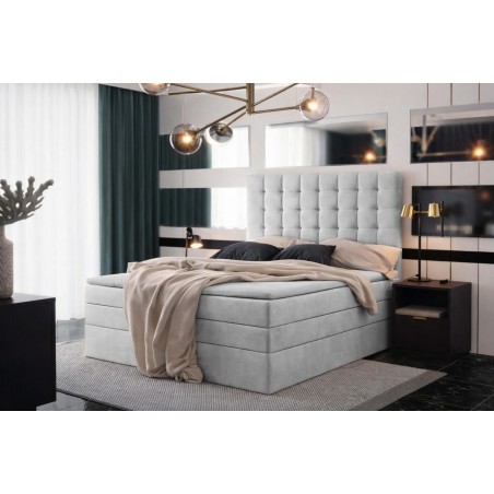 Elegantes Ehebett 180x200 cm, Kontinentalbett mit 2 Matratzen, Bett für Dachschräge, MAGNUS 6B