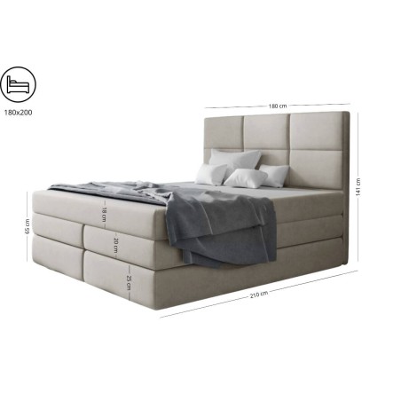 Doppelbett 180x200 cm, Boxspringbett mit 2 Matratzen, 2 separate Bettkästen, MAGNUS 7B