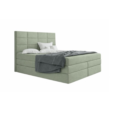 Boxspringbett 140x200 cm, Ehebett mit Bettkasten, hohes Kopfteil, MAGNUS 10B