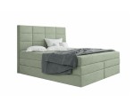 Boxspringbett 200x200 cm, Doppelbett mit elegantem Kopfteil, Bett für Dachschräge, Farbvarianten, MAGNUS 10B