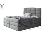 Boxspringbett 200x200 cm, Doppelbett mit elegantem Kopfteil, Bett für Dachschräge, Farbvarianten, MAGNUS 10B