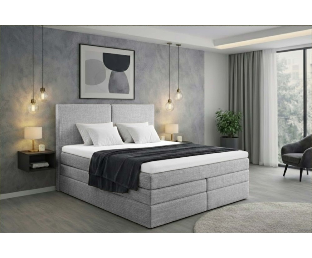 Boxspringbett 140x200 cm, Doppelbett mit Bettkasten, 2 Matratzen, MAGNUS 13B