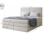 Boxspringbett 200x200 cm, großes Ehebett, bequemes Kopfteil, 2 Matratzen, MAGNUS 13B