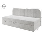 VERSANDBEREIT! Einzelbett 100x200 cm für Jugendzimmer mit Bonellfederkernmatratze und Bettkasten, Riviera 82 grau, MACIUS 2M