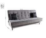 Graue Couch mit Schlaffunktion und Bettkasten, Bonellfederkern, Klick-Klack, LINARO W1 Graue Couch mit Schlaffunktion und Bettkasten, Bonellfederkern, Klick-Klack, LINARO W1