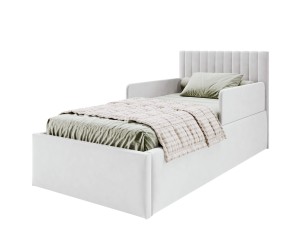 Einzelbett 90x200 cm für Senioren mit verstellbarem Lattenrost per Fernbedienung, 2x RAUSFSALLSCHUTZ, BARTEK SEB