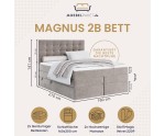 Boxspringbett 160x200 cm, Ehebett mit Bettkasten, Magic Velvet 2209 graues Beige verandbereit, MAGNUS 2B Boxspringbett 160x200 cm, Ehebett mit Bettkasten, Magic Velvet 2209 graues Beige verandbereit, MAGNUS 2B