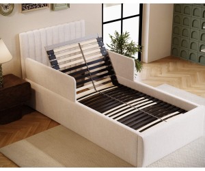 Seniorenbett 100x200 cm mit verstellbarem Lattenrost, individuell anpassbar per Fernbedienung, 2x RAUSFSALLSCHUTZ, BARTEK SEB