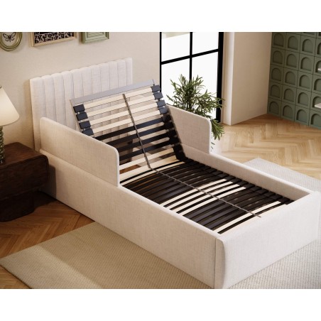 Seniorenbett 100x200 cm mit verstellbarem Lattenrost, individuell anpassbar per Fernbedienung, 2x RAUSFSALLSCHUTZ, BARTEK SEB