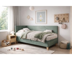 Polsterbett 80x200 cm, Jugendbett mit Bettkasten, NEPTUN 1R