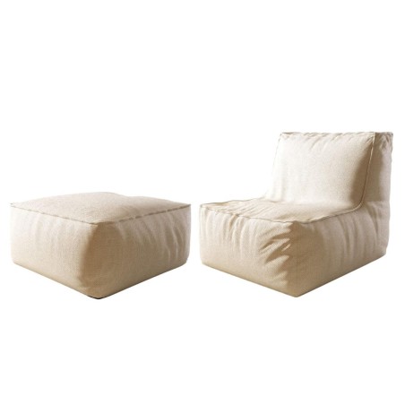 Relaxsessel mit Pouf, bequemes Set für Terrasse, Balkon und Garten, PATIO P1/F1