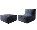 Relaxsessel mit Pouf, bequemes Set für Terrasse, Balkon und Garten, PATIO P1/F1