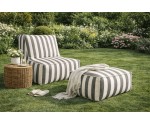 Gartensessel mit Pouf im stylischen Streifen-Design, Outdoor-Set PATIO P1/F1