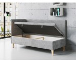 Polsterbett 80x200 cm mit Bettkasten, Cord LINCOLN, Füße aus Eichenholz, TOMAS Polsterbett 80x200 cm mit Bettkasten, Cord LINCOLN, Füße aus Eichenholz, TOMAS
