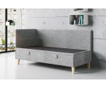 Polsterbett 80x200 cm mit Bettkasten, Cord LINCOLN, Füße aus Eichenholz, TOMAS Polsterbett 80x200 cm mit Bettkasten, Cord LINCOLN, Füße aus Eichenholz, TOMAS