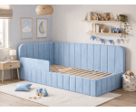 Einzelbett 120x200 cm mit RAUSFALLSCHUTZ, Kinderbett, Bettkasten und Lattenrost, MARIO SM 02B