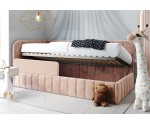 Einzelbett 120x200 cm mit RAUSFALLSCHUTZ, Kinderbett, Bettkasten und Lattenrost, MARIO SM 02B