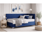 Jugendbett 120x200 cm mit Bettkasten, Kopfteil und Seitenblende, verchromte Füße, DIANA 1R