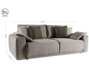 Schlafsofa mit breiten Armlehnen und Bettfunktion – bequeme Couch fürs Wohnzimmer LINARO K3