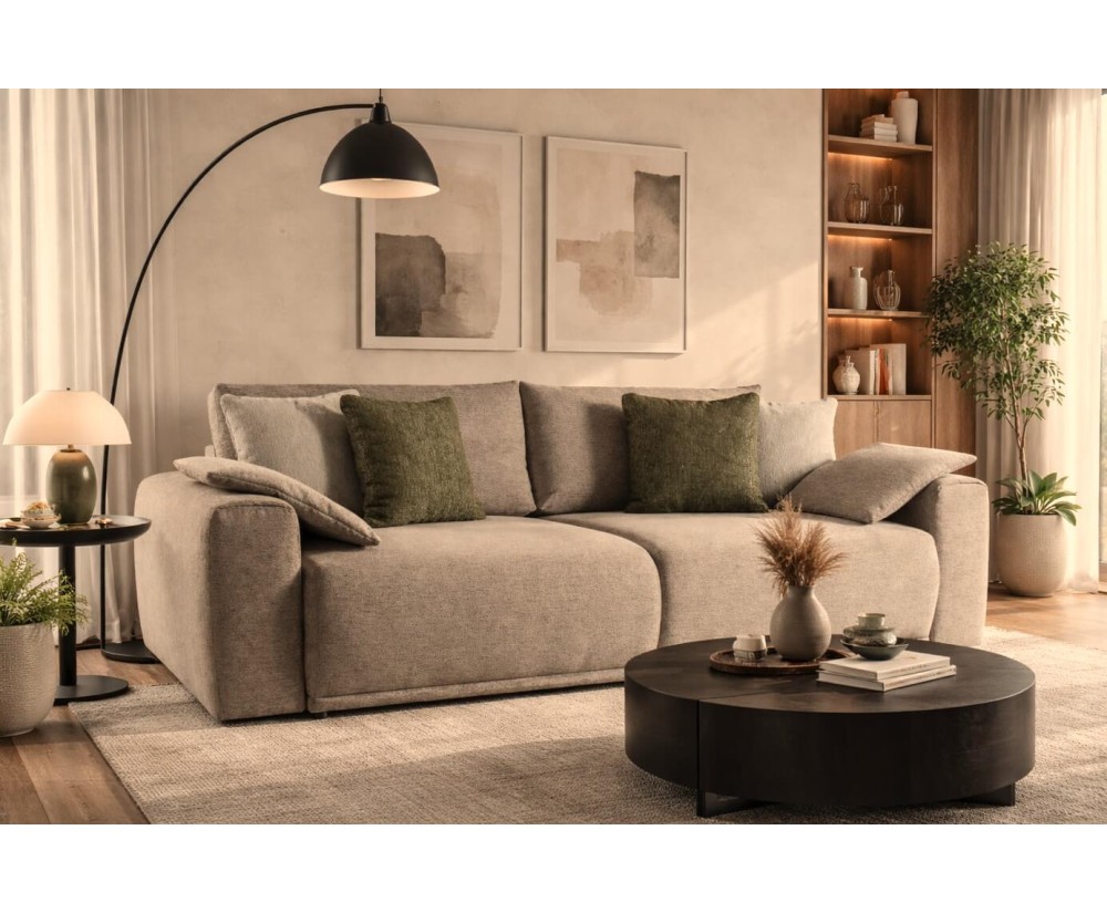 Schlafsofa mit breiten Armlehnen und Bettfunktion – bequeme Couch fürs Wohnzimmer LINARO K3 Schlafsofa mit breiten Armlehnen und Bettfunktion – bequeme Couch fürs Wohnzimmer LINARO K3