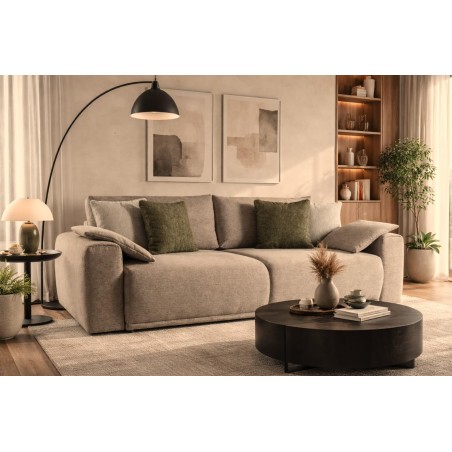 Schlafsofa mit breiten Armlehnen und Bettfunktion – bequeme Couch fürs Wohnzimmer LINARO K3